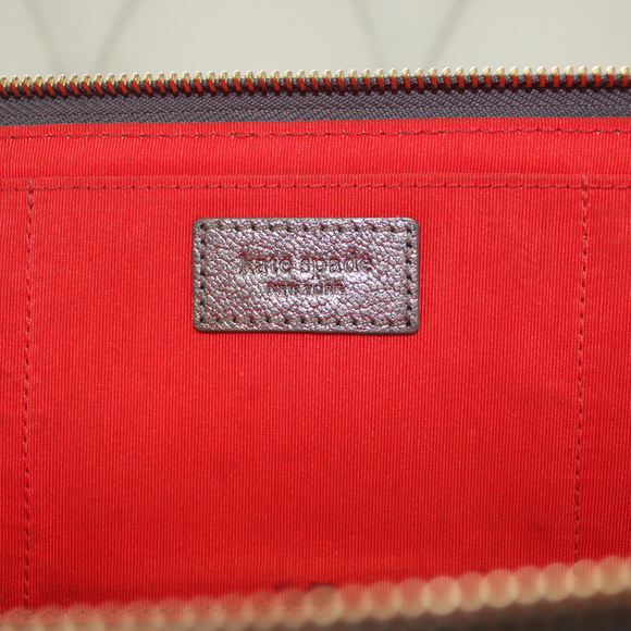 Kate Spade Noel Print Fabric Clutch Silver Gray - Picture 7 of 7